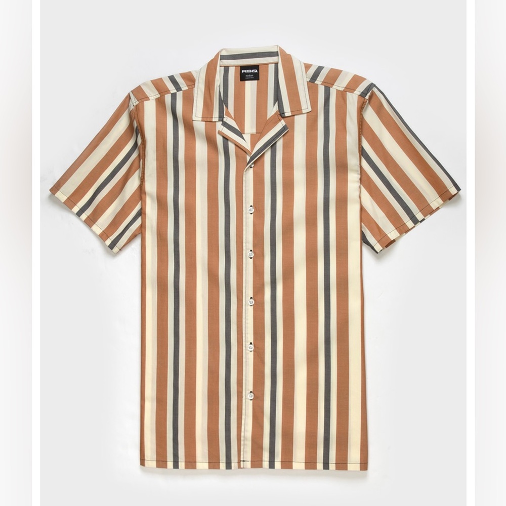 Men RSQ stripe button up shirt